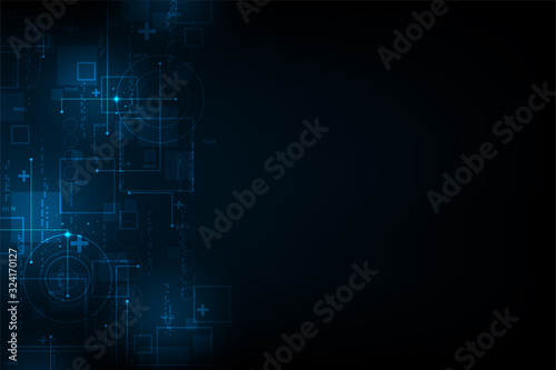 Vector abstract background of digital technology work.
