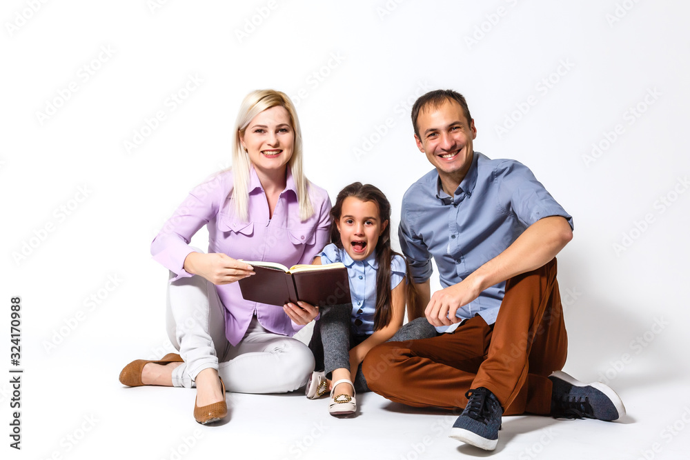 family using digital tablet laptop