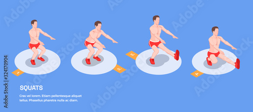 Squats Isometric Workout Background