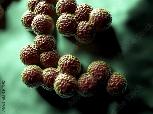 3d illustration - MRSA Bacteria or Super Bug Bacteria photo