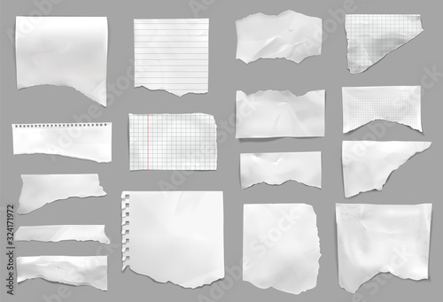 Ripped Torn Paper Realistic Set 