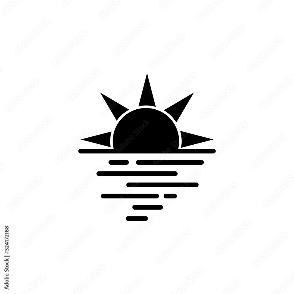 Fototapeta premium Sunset icon isolated on white background