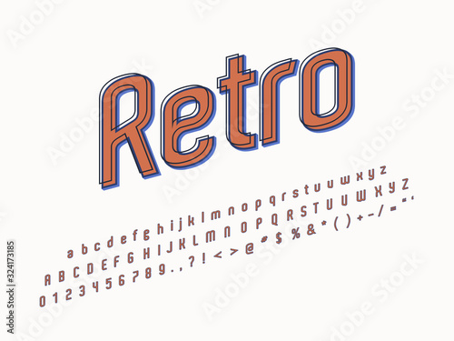 Stylish trendy logotype Retro Bar. 3D colorful Font