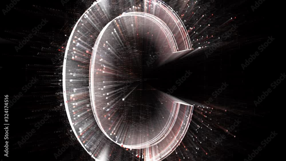 4k C letter alphabet word tag cloud-computer code particle.The Matrix ...