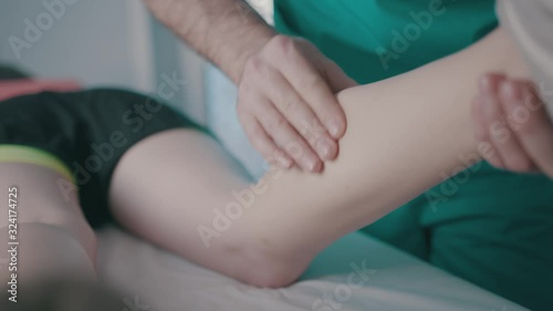 Athlete's Muscles Professional Massage Treatment after Sport Workout, Fitness and Wellness