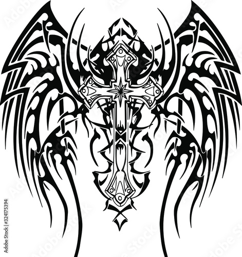 Cross icon. Hand drawn vector illustration