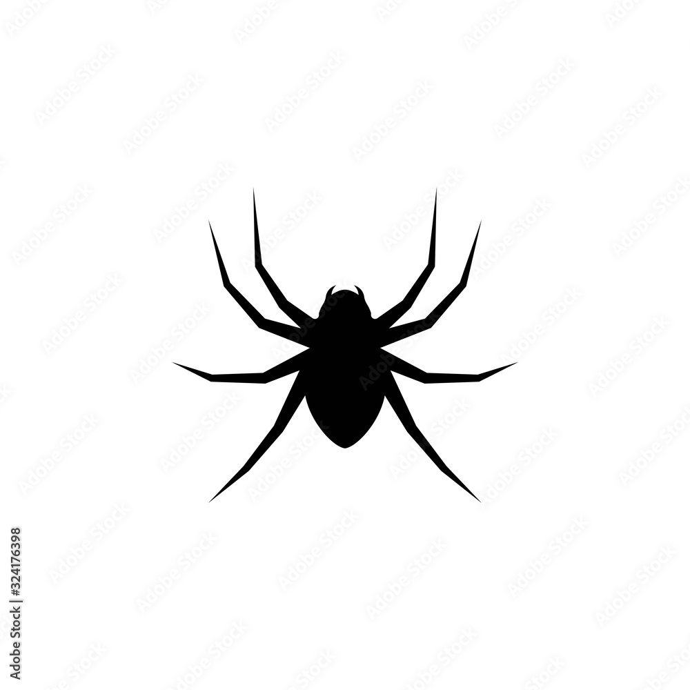 Black Spider logo template vector icon illustration