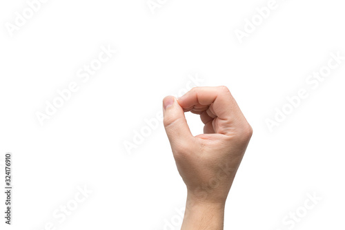 Hand isolated on white color background