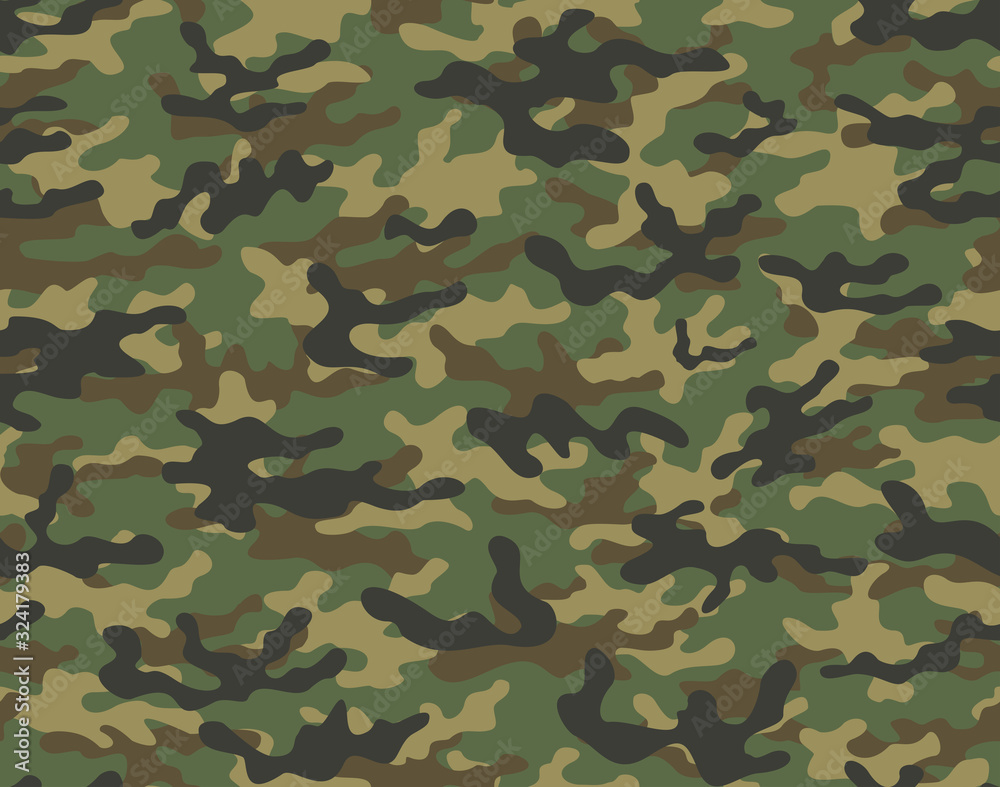 Fototapeta premium Army camouflage texture. Vector print background for hunting and fishing.