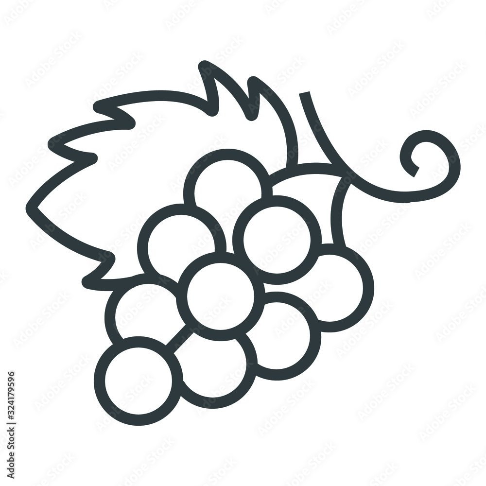 Grape line icon on white background Grape line icon on white background