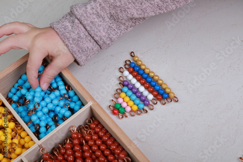 stairs made of colored beads
