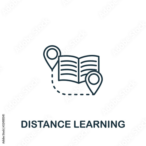 Distance Learning icon from e-learning collection. Simple line element Distance Learning symbol for templates, web design and infographics © Mariia