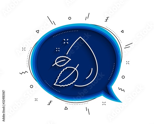 Water drop line icon. Chat bubble with shadow. Moisture sign. Thin line water drop icon. Vector