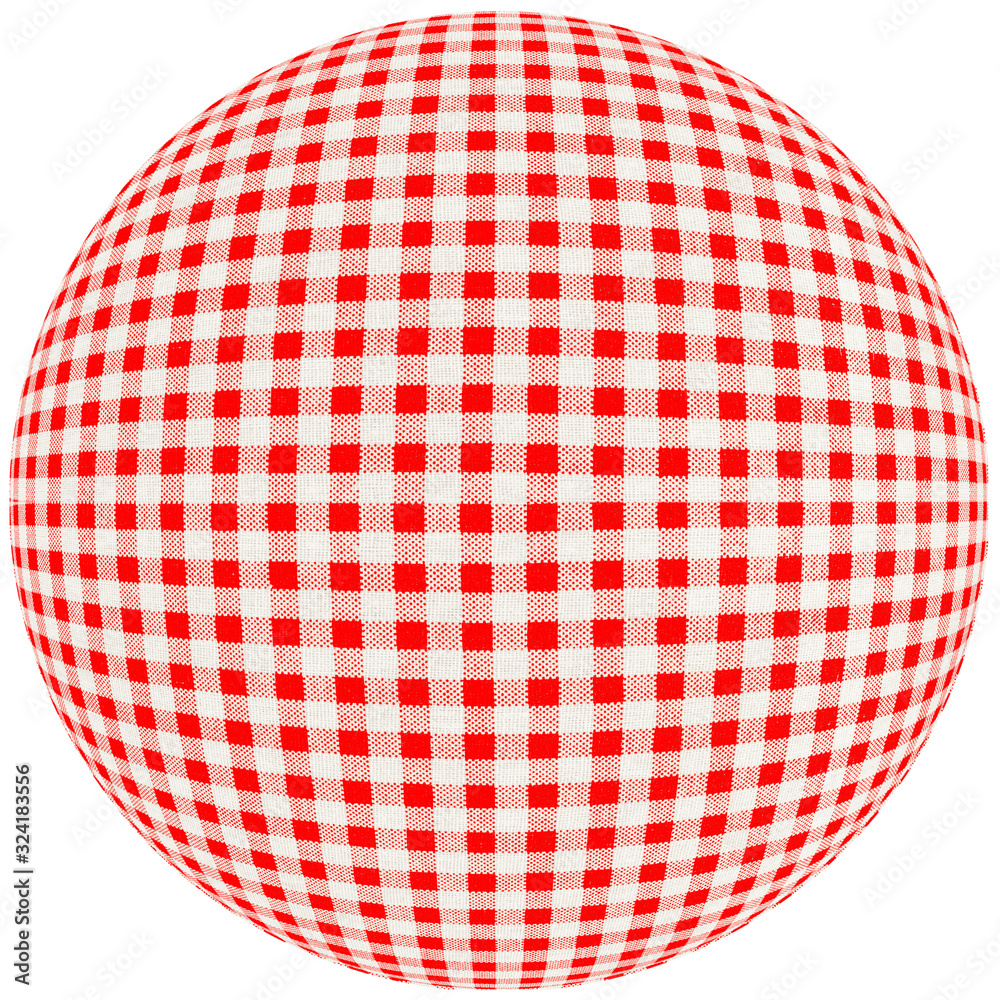 sphère de tissu Vichy à petits carreaux rouges sphère de tissu Vichy à petits carreaux rouges
