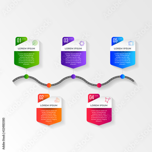 Infographic design template. Creative concept with 5 steps.