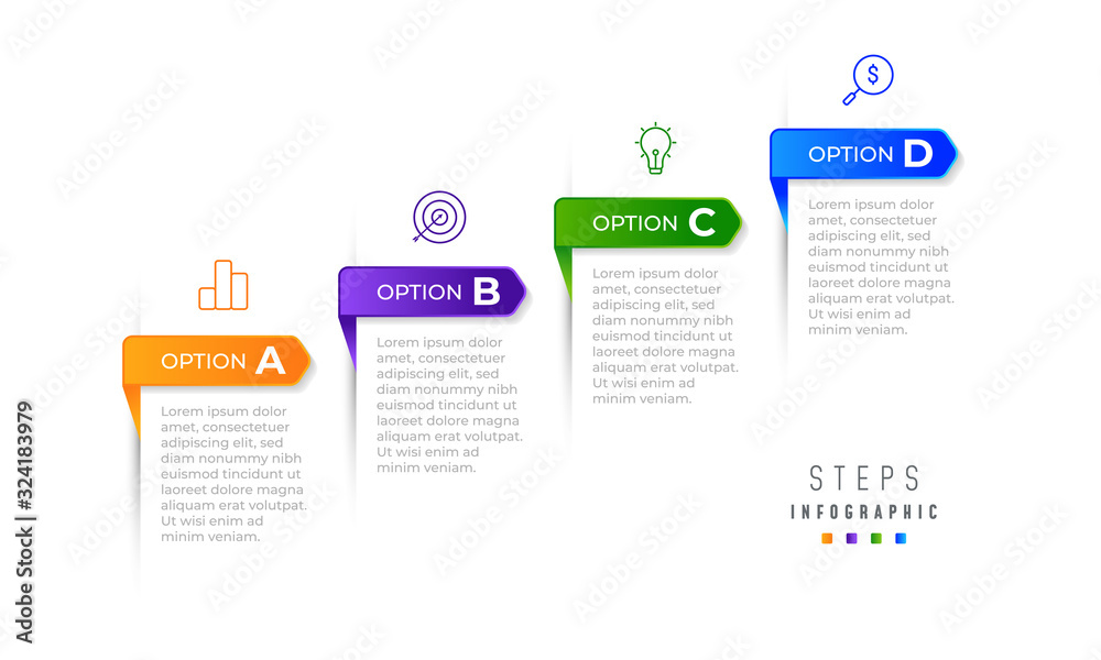 Colorful timeline infographic flat design Colorful timeline infographic flat design