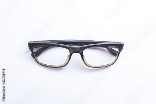Frontview of glasses isolated on white background