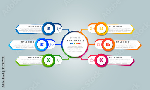 Infographic steps template flat design. Circle Step. Good for Business