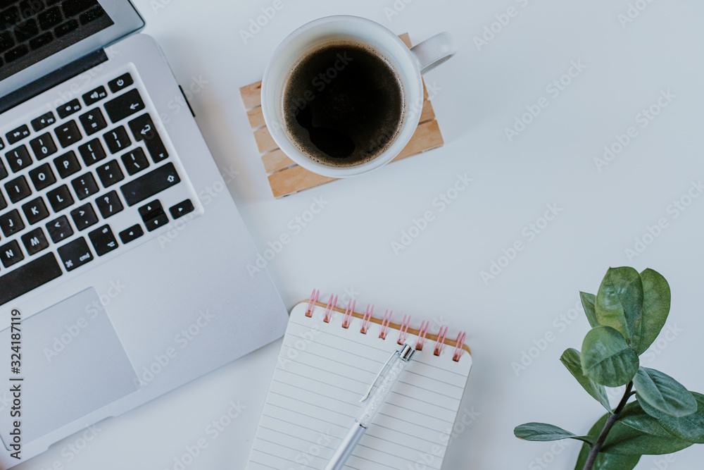 Black coffee on white desk Black coffee on white desk