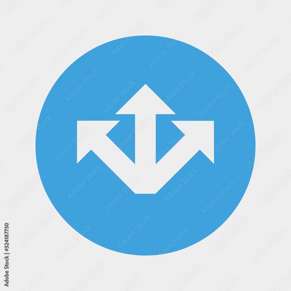 3 way road icon vector illustration and symbol for website and graphic design 3 way road icon vector illustration and symbol for website and graphic design