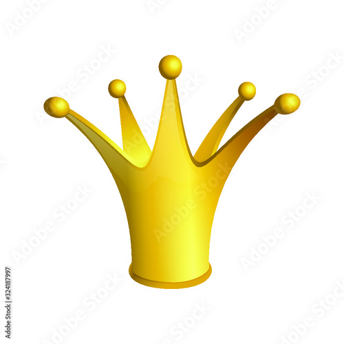 Golden crown cartoon vector icon. Vector royal jewelry for monarch.King.Gueen.Prince.Princess.
