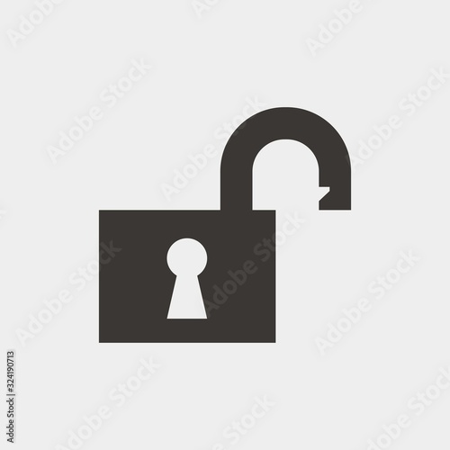 unlock icon vector illustration and symbol for website and graphic design