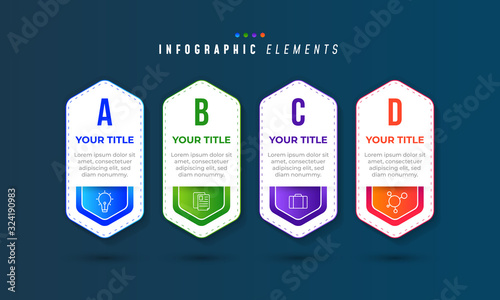 Flat infographic element set. Vector infographic set element. 4 option.