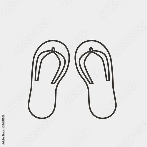 flipflops icon vector illustration and symbol for website and graphic design