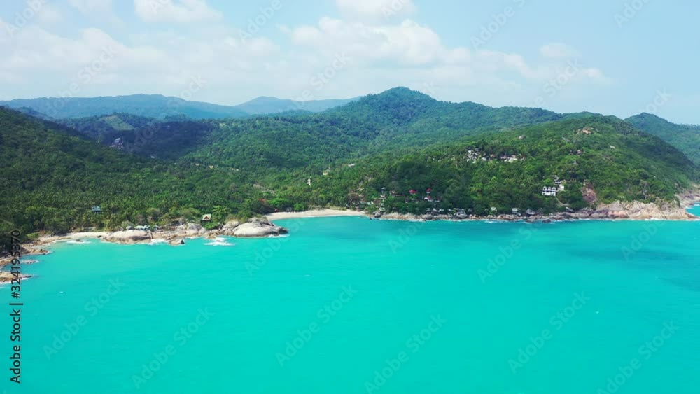 Rocky forested shore between two sandy beaches, Haad Thong Reng and Haad Than Sadet, Thailand Rocky forested shore between two sandy beaches, Haad Thong Reng and Haad Than Sadet, Thailand