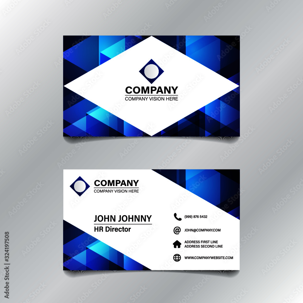 Blue Geomatric Business Card