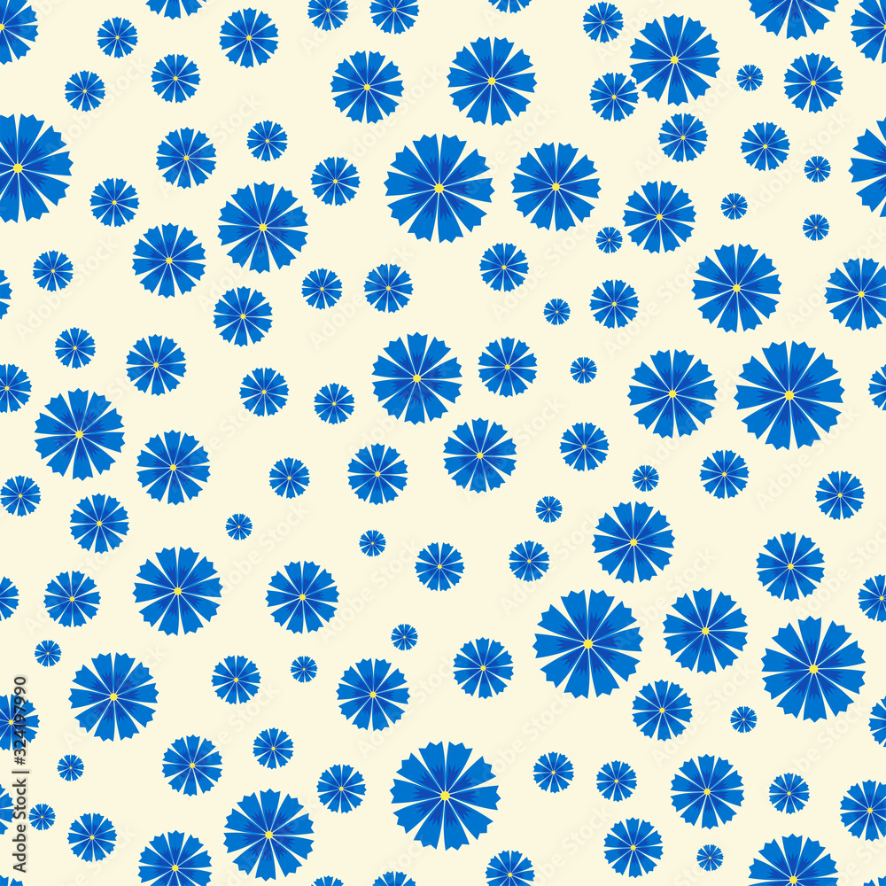 Meadow with cornflowers and wildflowers. Seamless illustration. Vector. Meadow with cornflowers and wildflowers. Seamless illustration. Vector.