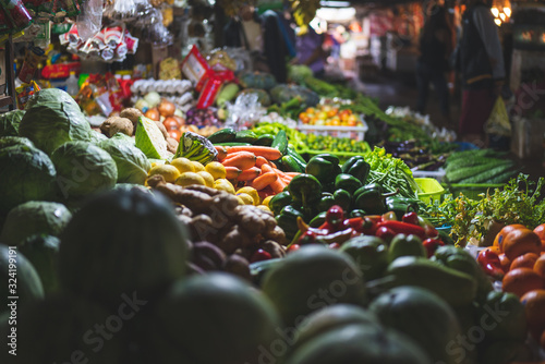 Colorful fruit and vegetables at a market in the Philippines
