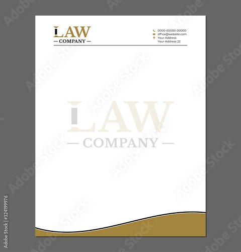 Law or Attorney Letterhead Template for Print with Logo