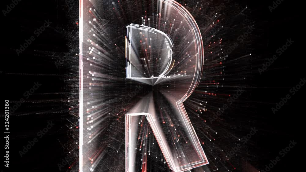 4k R letter alphabet word tag cloud-computer code particle.The Matrix ...
