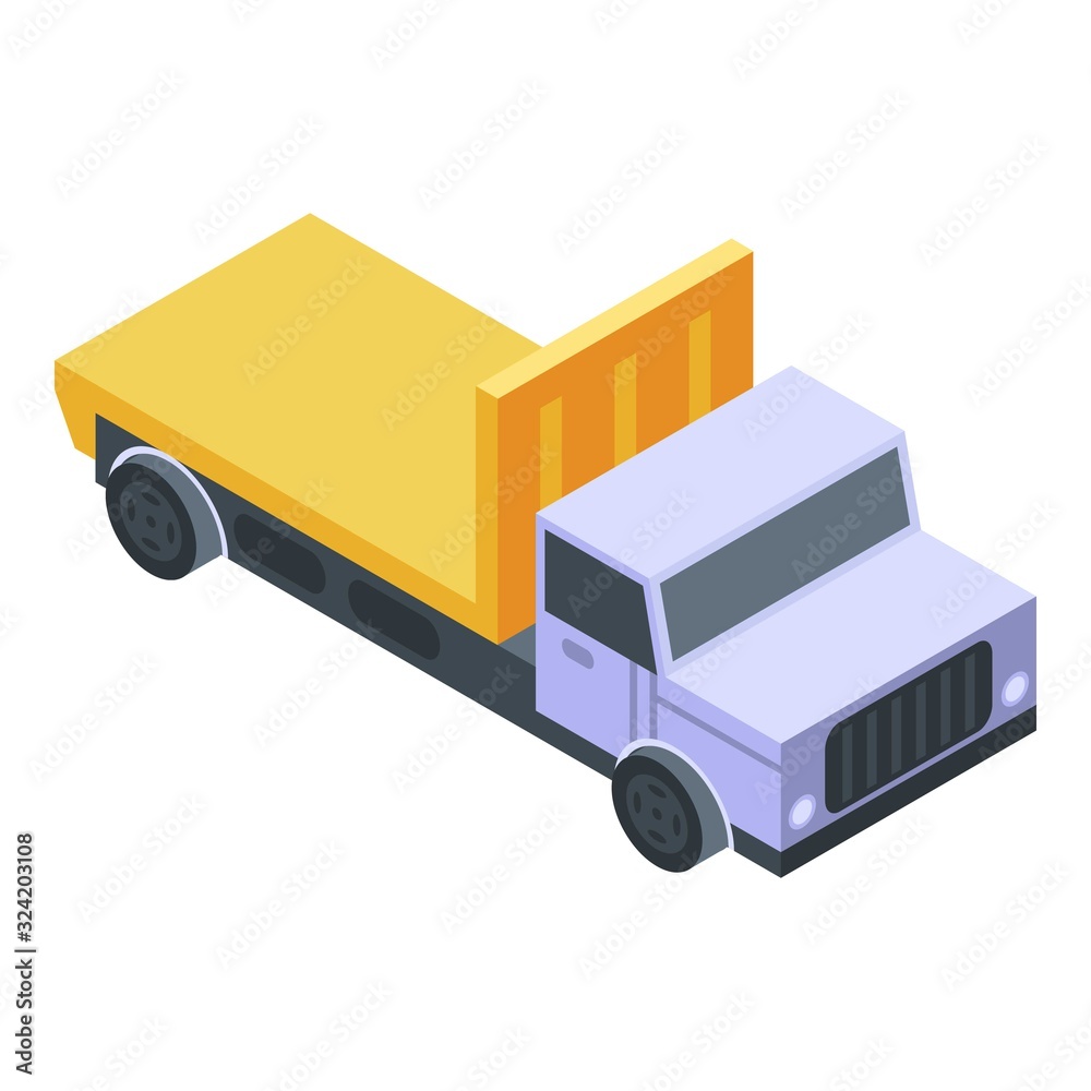 Heavy tow truck icon. Isometric of heavy tow truck vector icon for web design isolated on white background Heavy tow truck icon. Isometric of heavy tow truck vector icon for web design isolated on white background