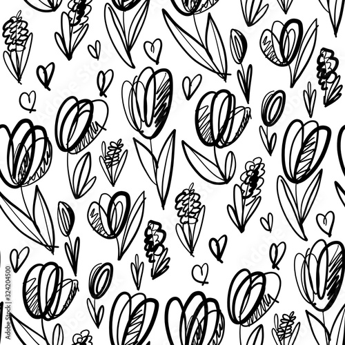 Fun and cute sketch tulip s...