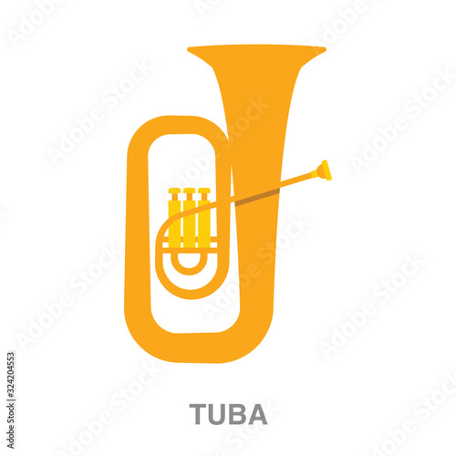tuba flat icon on white transparent background. You can be used black ant icon for several purposes.