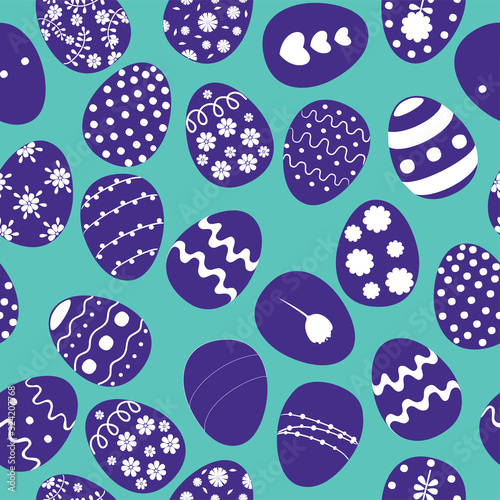 Easter eggs, seamless background, pattern. Vector illustration.