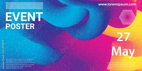 Event poster. Party background. Fluid flow.Vector