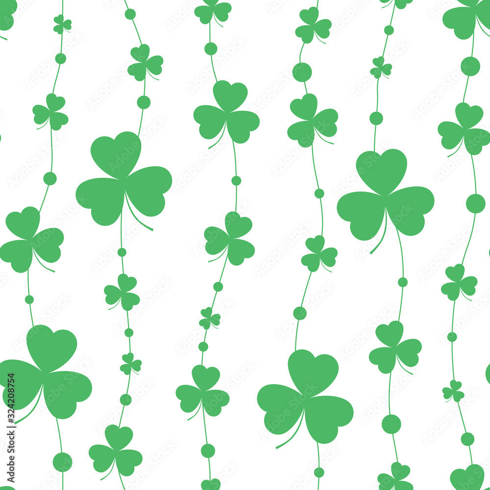 St. Patrick's day background in green colors. Seamless pattern. vector illustration.