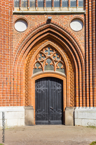 Entrance to the historic Marienkirche church of Stralsund, Germany