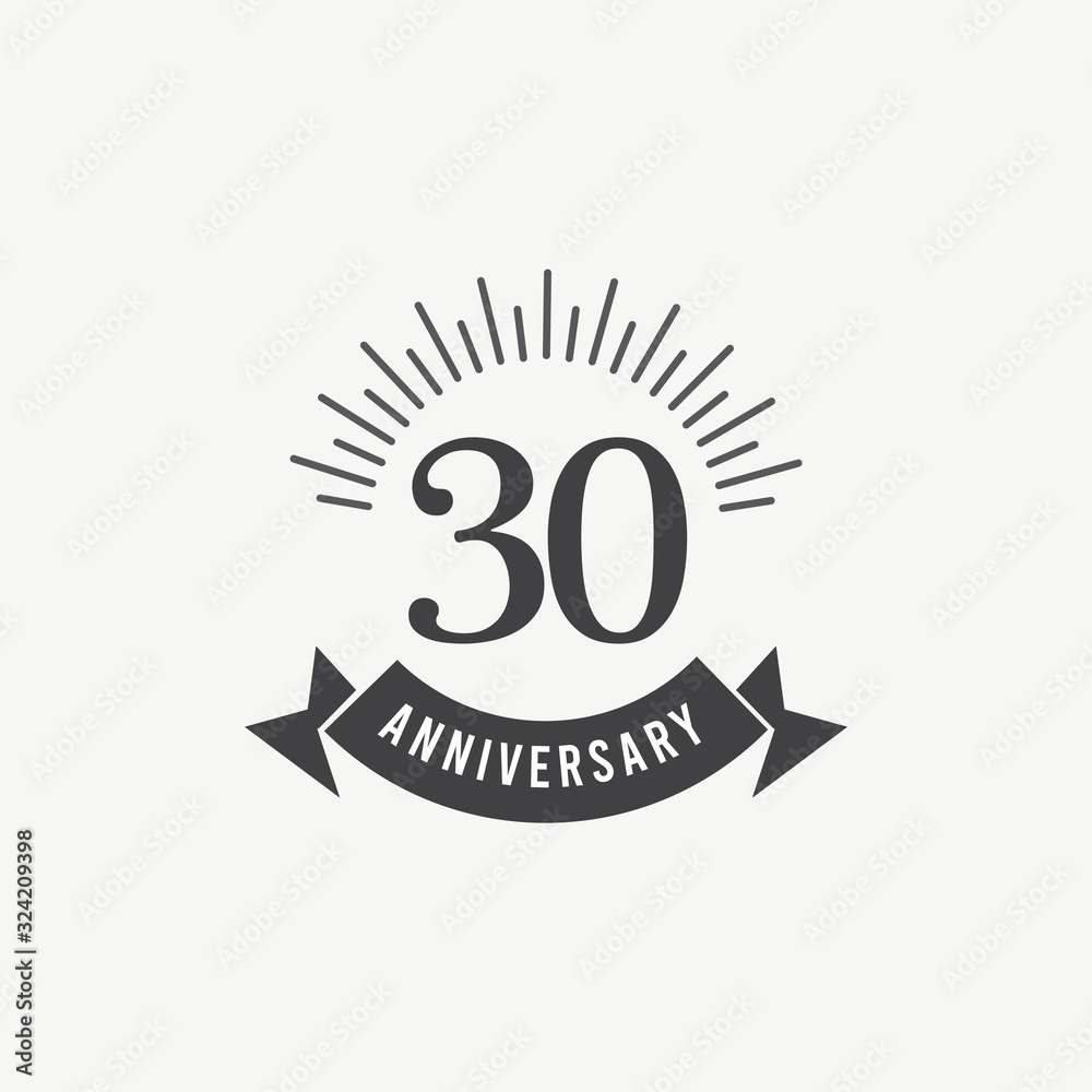 Fototapeta premium 30 Years Anniversary Celebration Vector Template Design Illustration