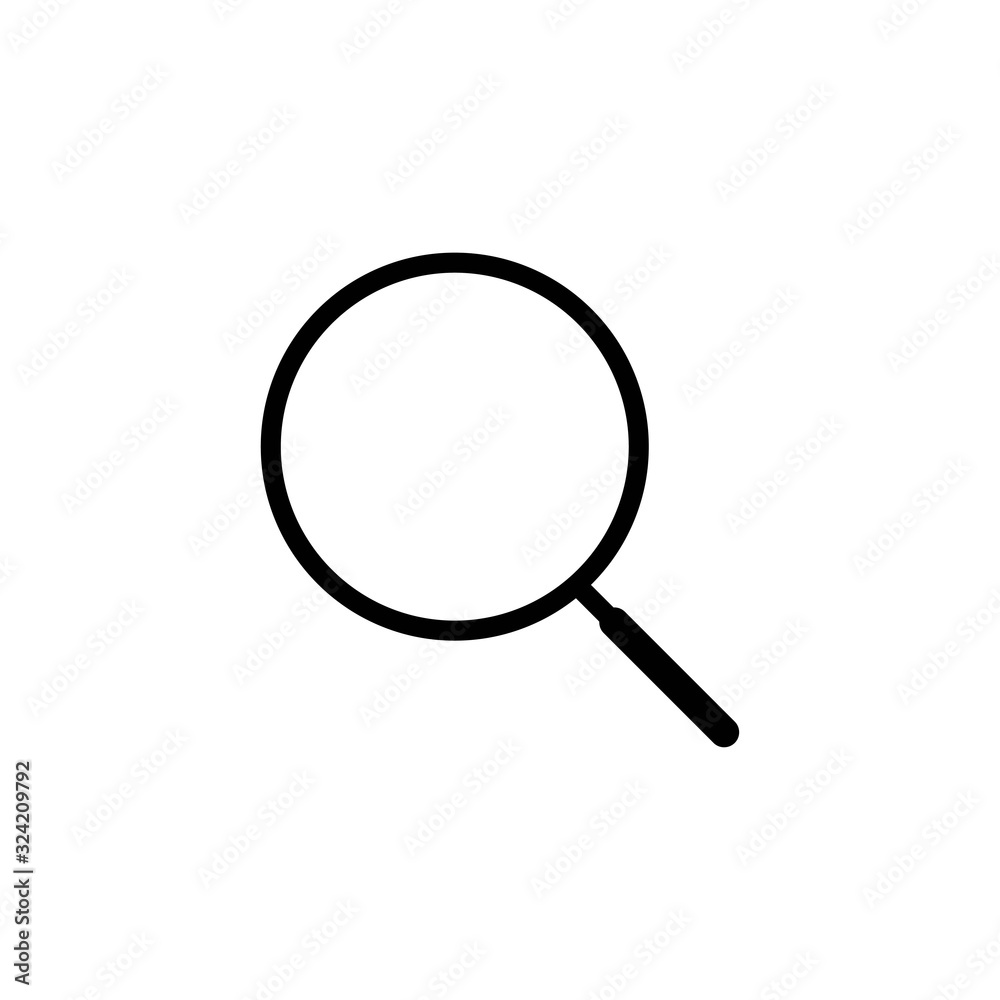 Magnifying glass or search icon, flat vector Magnifying glass or search icon, flat vector