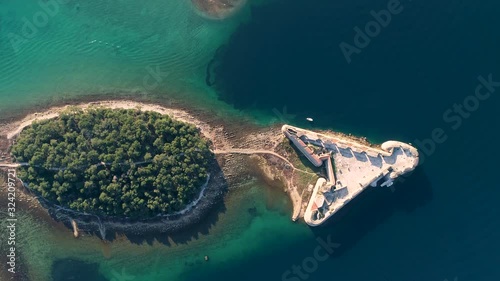 Aerial view of Tvrđava sv. Nikole, Šibenik, Croatia photo