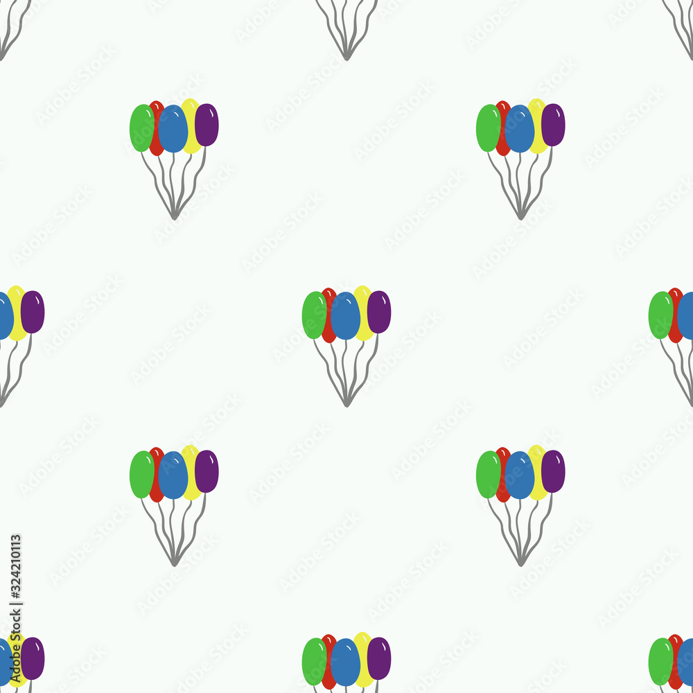 Seamless pattern with colorful balloons. Vector illustration.