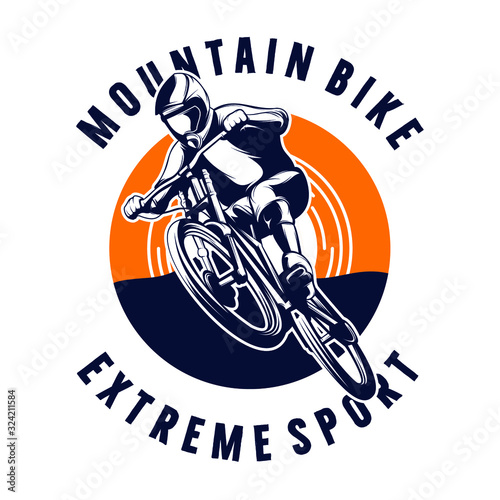 Mountain bike logo design template illustration