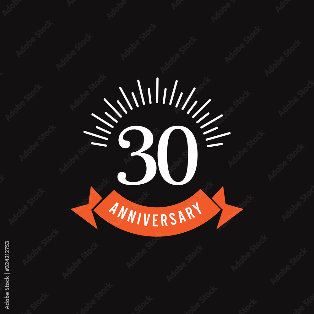 Naklejka premium 30 Years Anniversary Celebration Vector Template Design Illustration