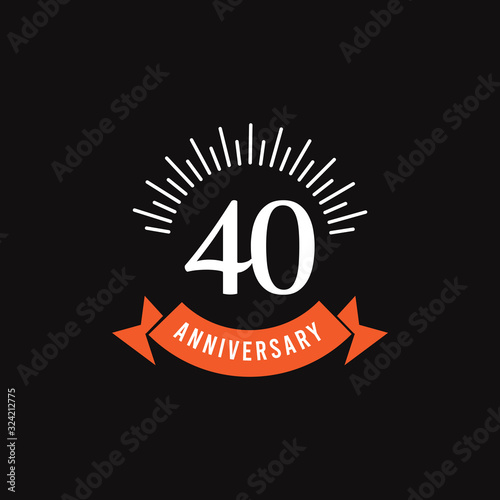 40 Years Anniversary Celebration Vector Template Design Illustration