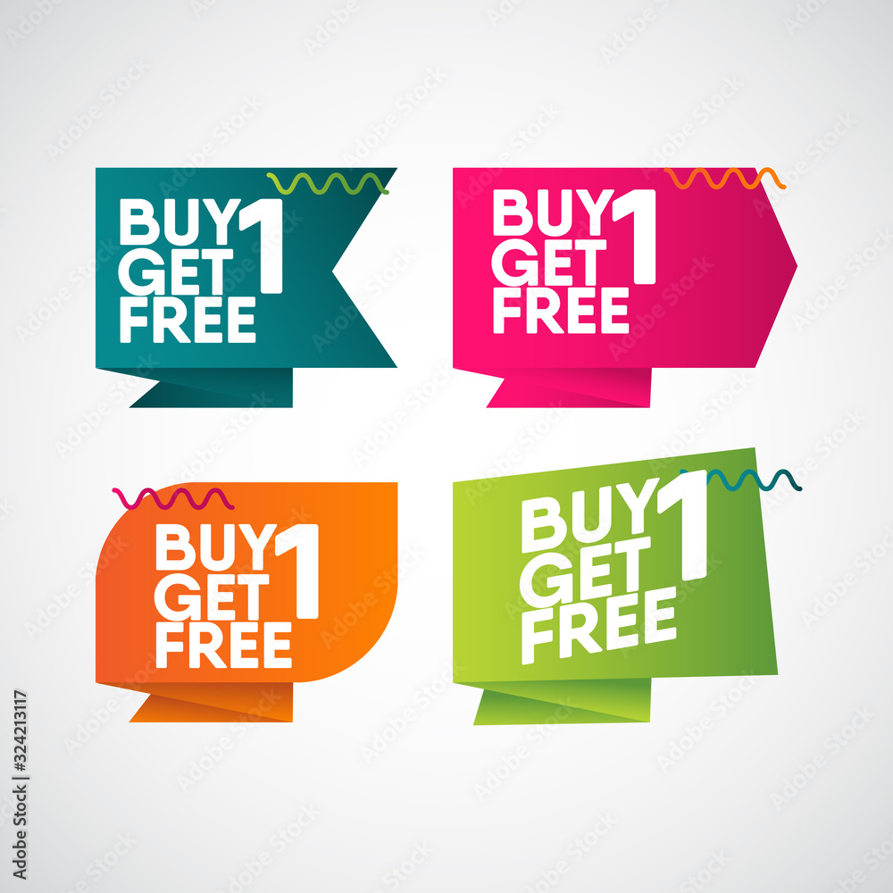 Buy 1 Get Free Label Badge Vector Template Design Illustration Buy 1 Get Free Label Badge Vector Template Design Illustration