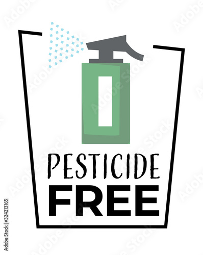 Organic food, pesticide free product isolated icon